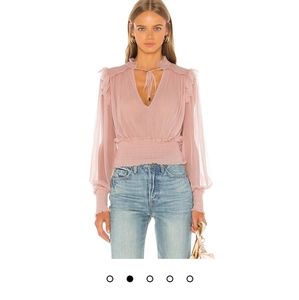 Free People Sheer Pink Blouse Med